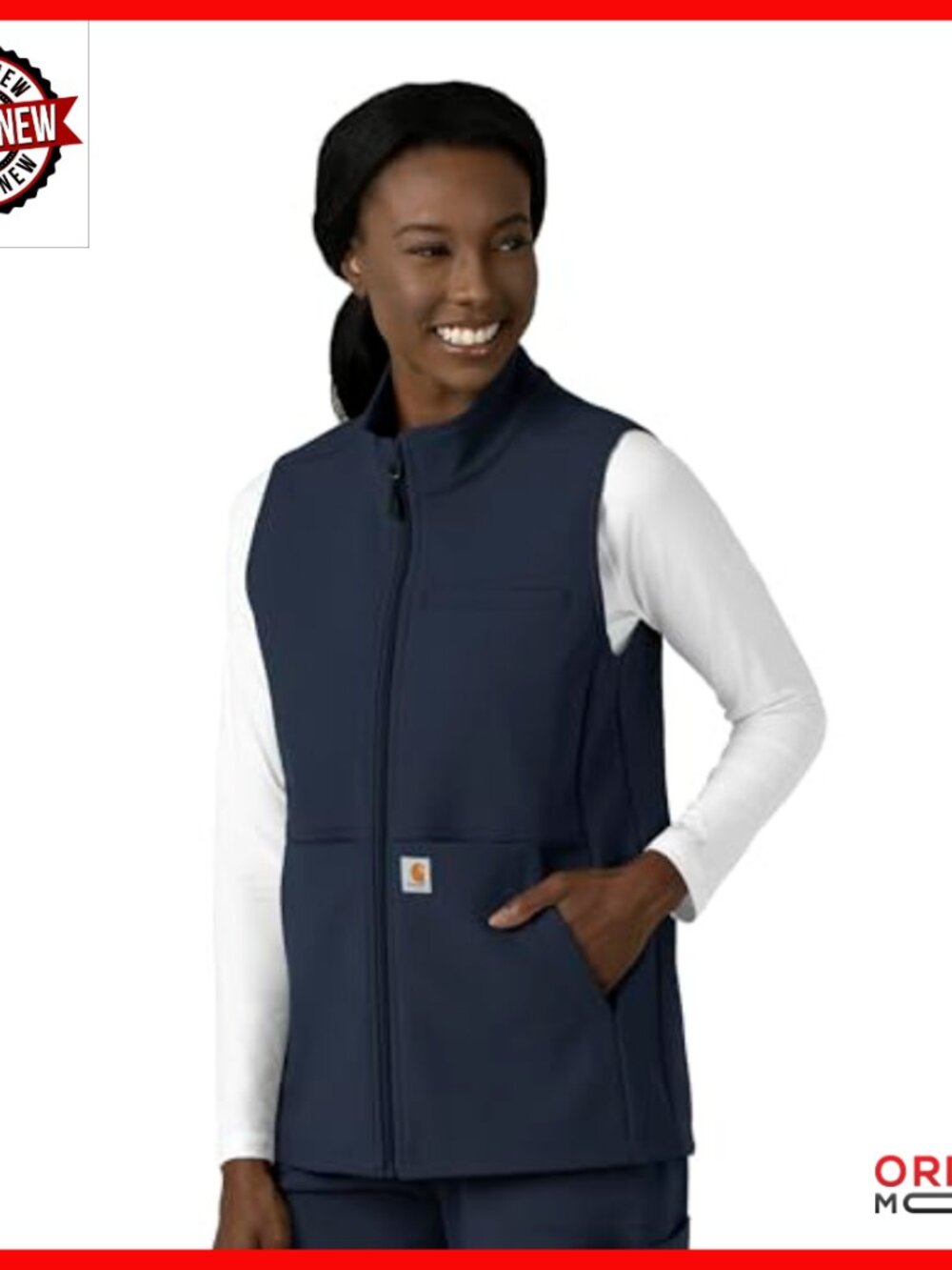 Fleece Vest Modern Fit Sleeveless Aviator Style 4-Pocket Design - Picture 3 of 7